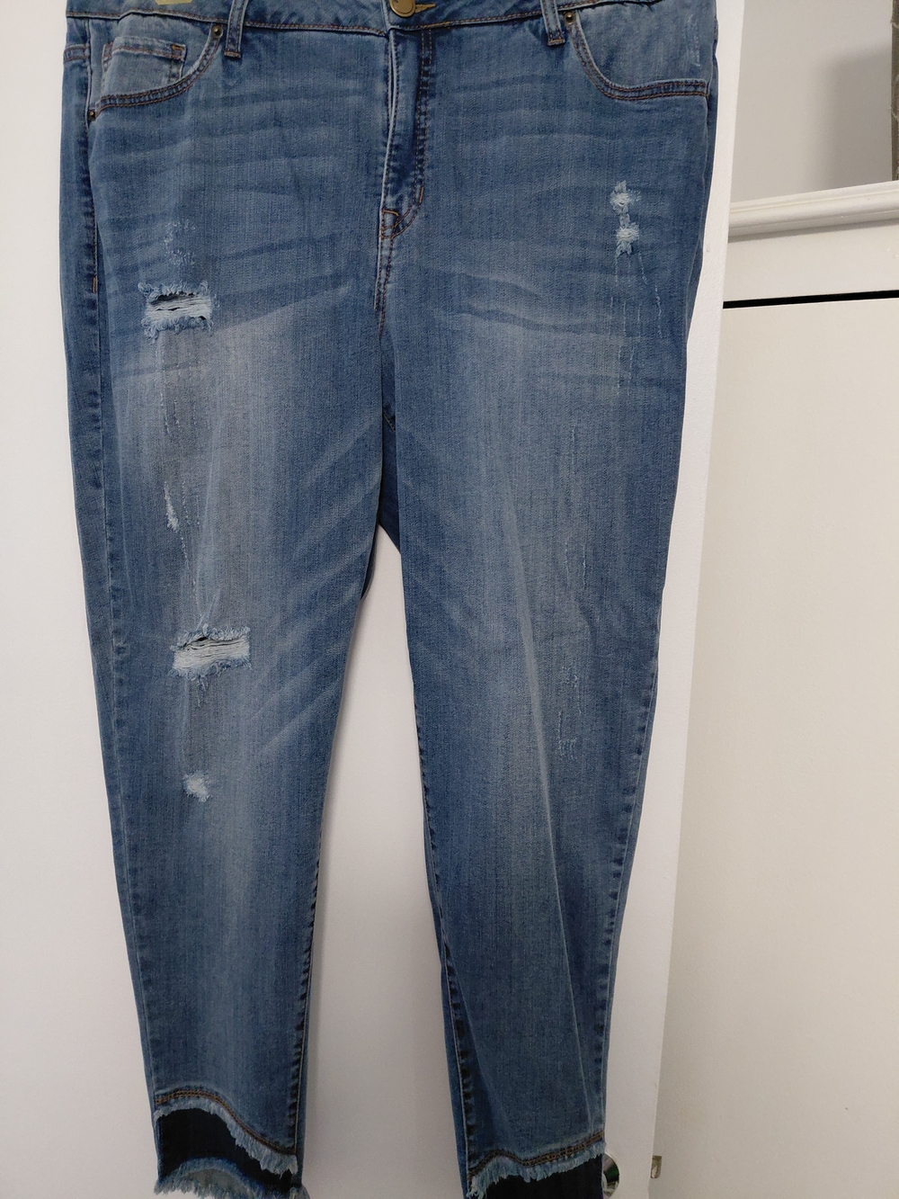 Lane Bryant Light Blue Distressed Ankle Jeans